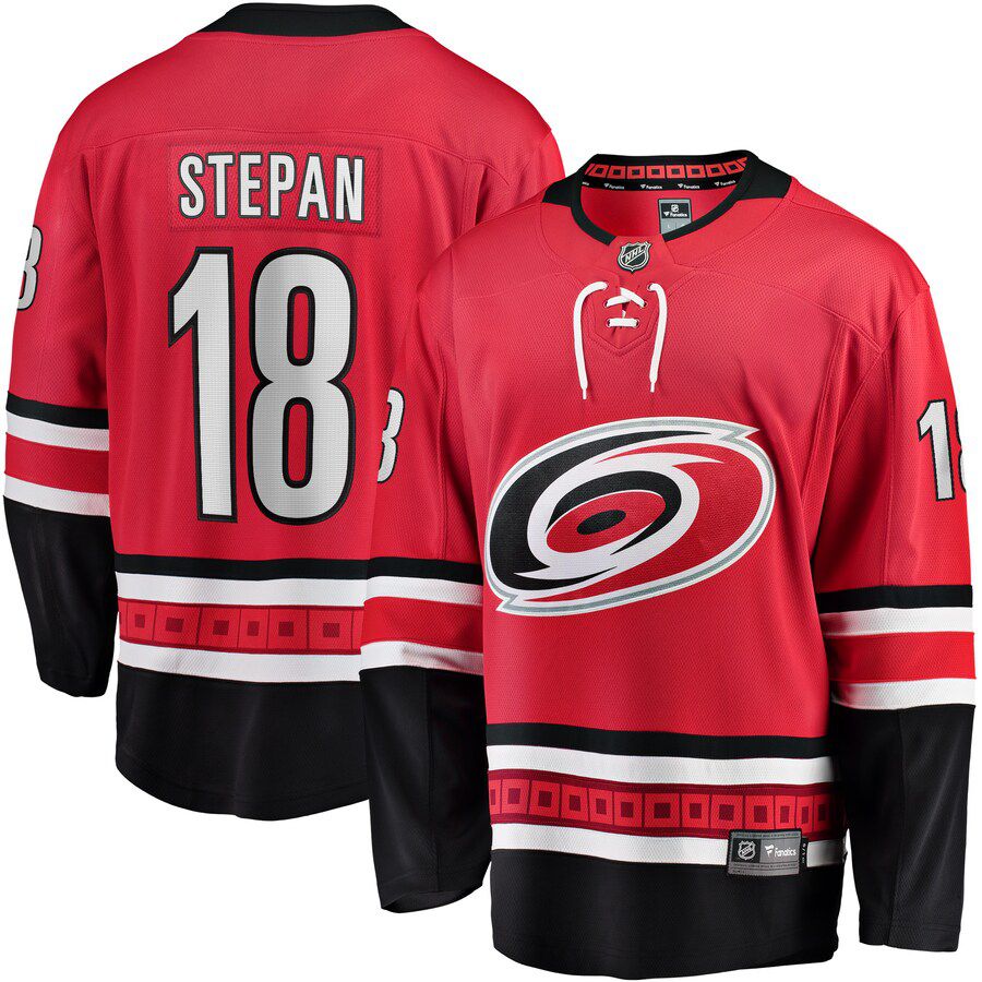 Men Carolina Hurricanes 18 Derek Stepan Fanatics Branded Red Home Breakaway Player NHL Jersey